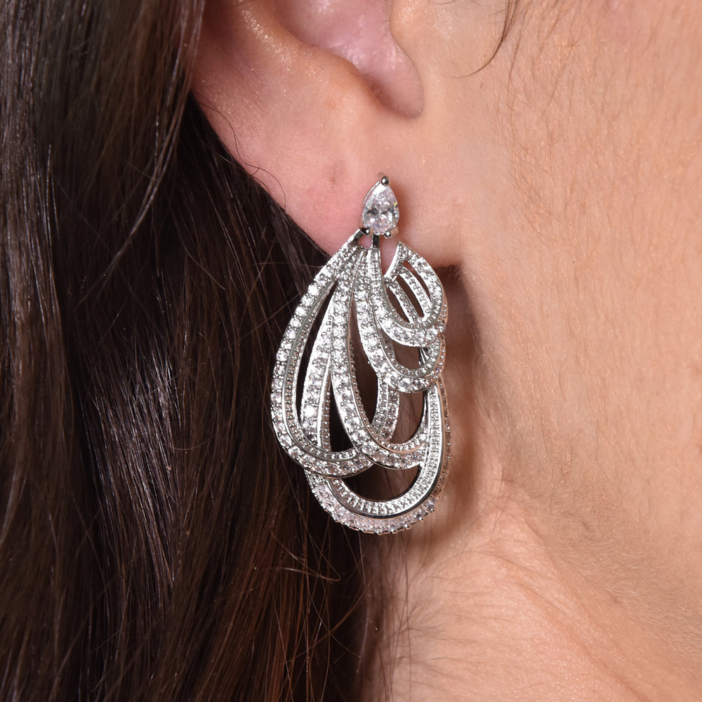 Culturesse Alora Glamour Ready Zircon Loop Earrings