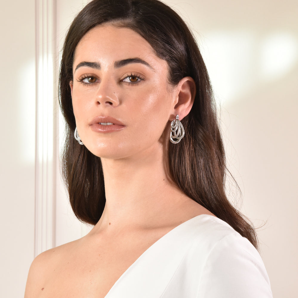 Culturesse Alora Glamour Ready Zircon Loop Earrings