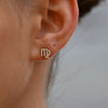 Culturesse Virgo Zodiac Zirconia Pave Stud Earrings (Gold)