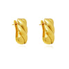 Culturesse Velma Twisted U Huggie Earrings (Gold Vermeil)