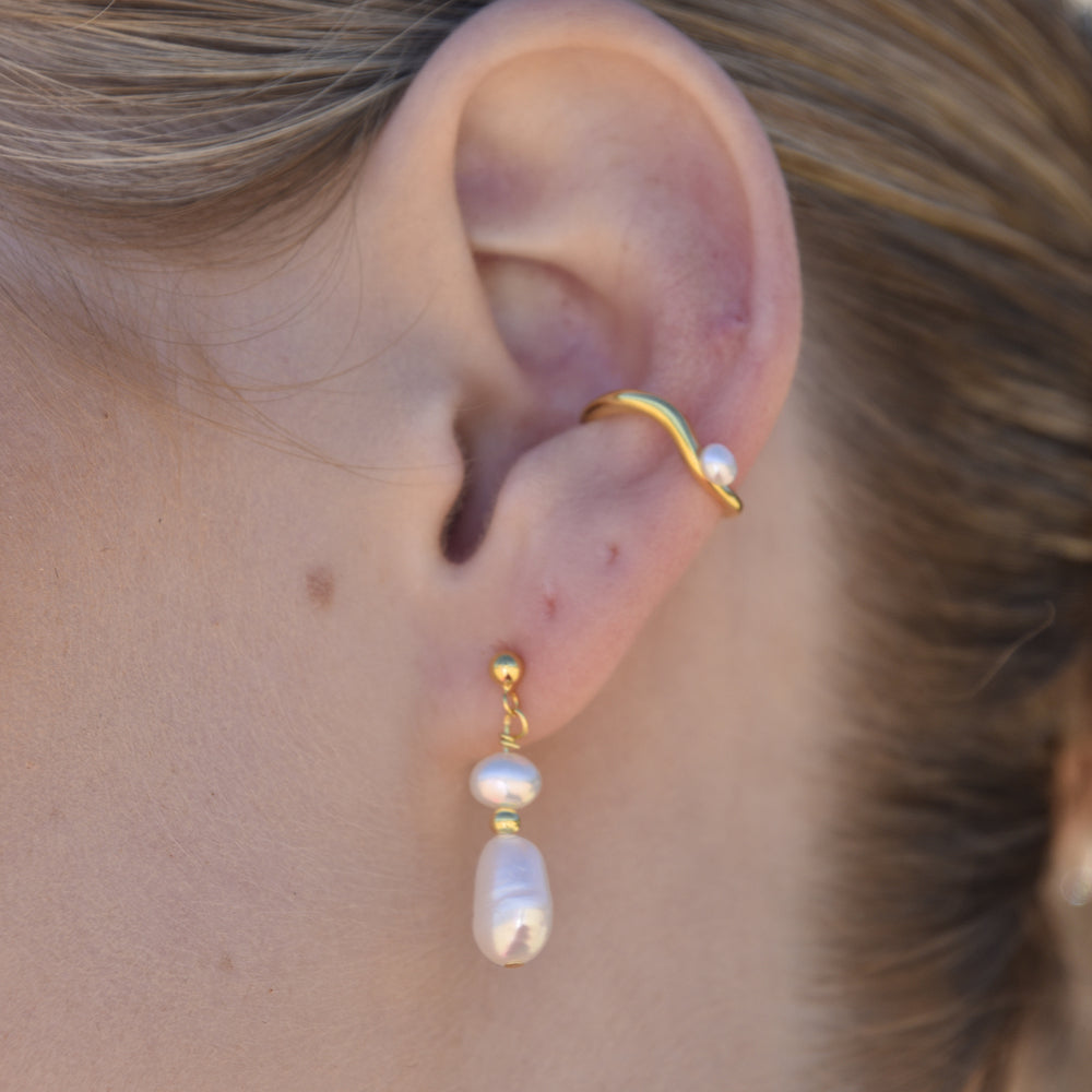 Culturesse Flo Ear Contour Cuff Earring Single Piece (Gold Vermeil)