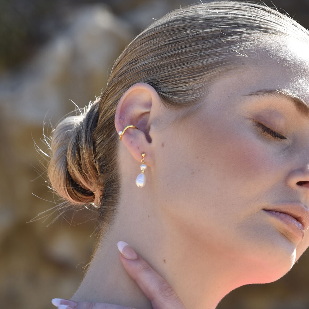 Culturesse Flo Ear Contour Cuff Earring Single Piece (Gold Vermeil)