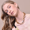 Culturesse Avani Art Deco Wavy Hoop Earrrings (Gold Vermeil)