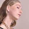 Culturesse Avani Art Deco Wavy Hoop Earrrings (Silver)