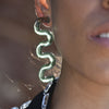 Culturesse Darya Artsy Wave Earrings (Green)