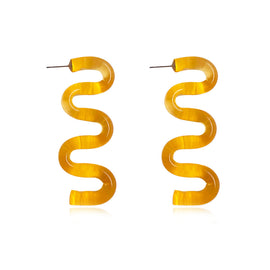 Culturesse Darya Artsy Wave Earrings (Orange)