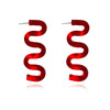 Culturesse Darya Artsy Wave Earrings (Red)