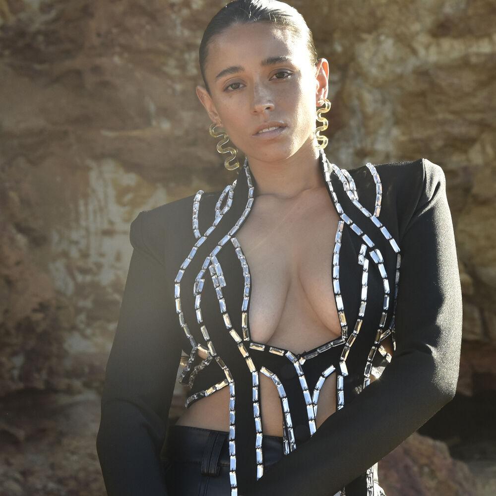 Culturesse Darya Artsy Wave Earrings (Yellow)