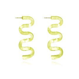 Culturesse Darya Artsy Wave Earrings (Yellow)