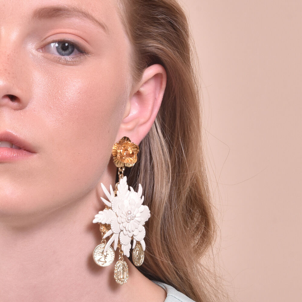 Culturesse Blanche Exquisite Leather Coin Earrings (Limited Edition)