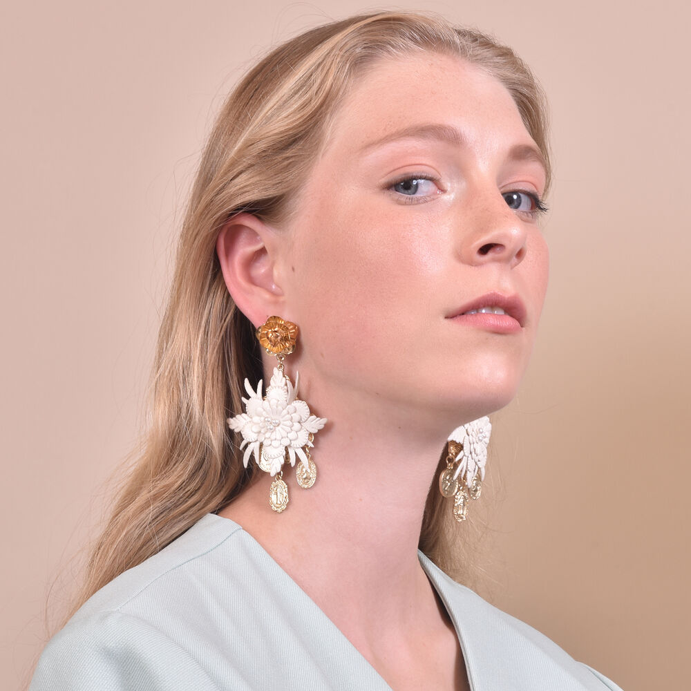 Culturesse Blanche Exquisite Leather Coin Earrings (Limited Edition)