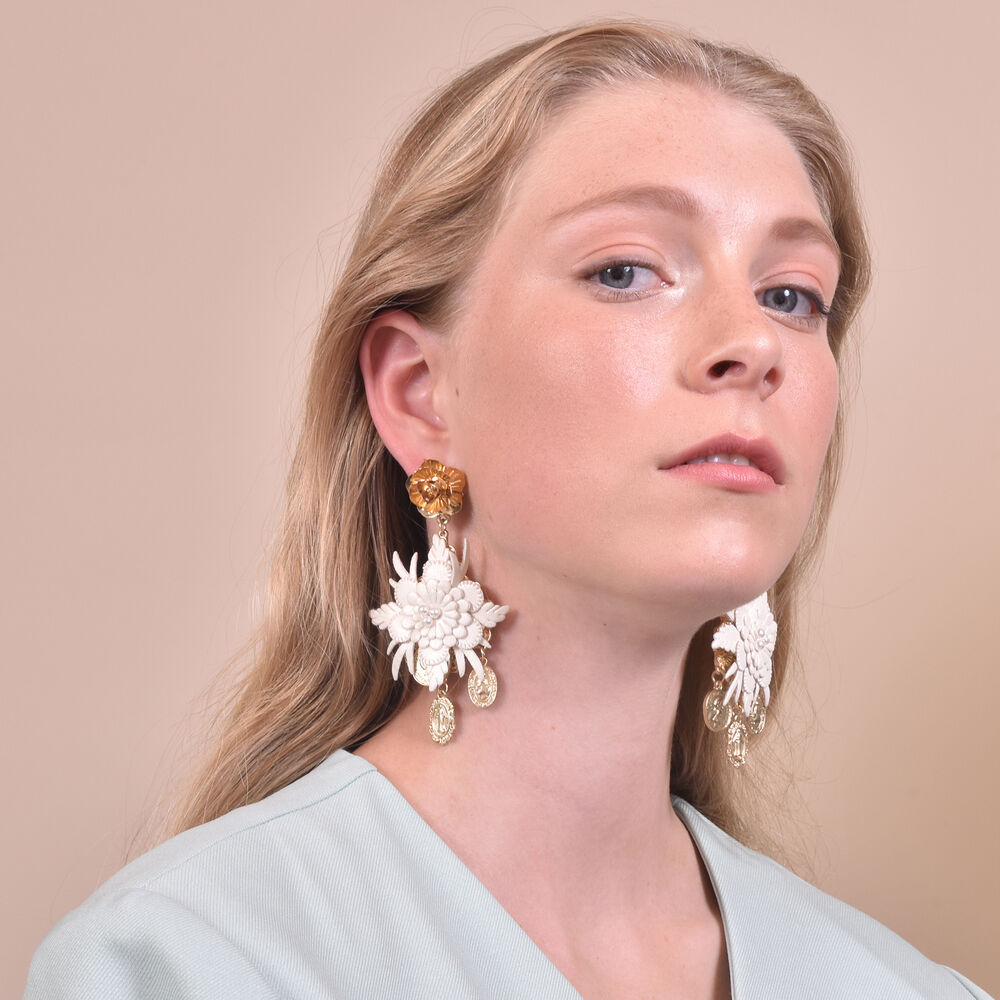 Culturesse Blanche Exquisite Leather Coin Earrings (Limited Edition)