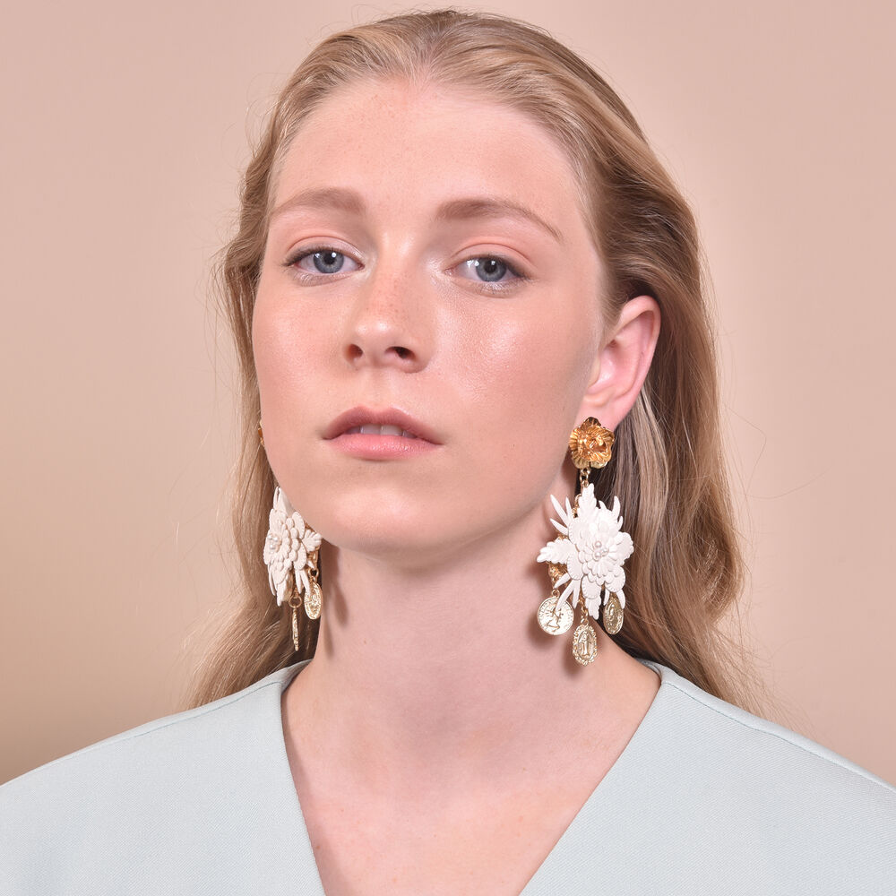 Culturesse Blanche Exquisite Leather Coin Earrings (Limited Edition)