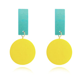 Culturesse Maci Geo Oversized Wood Craft Earrings