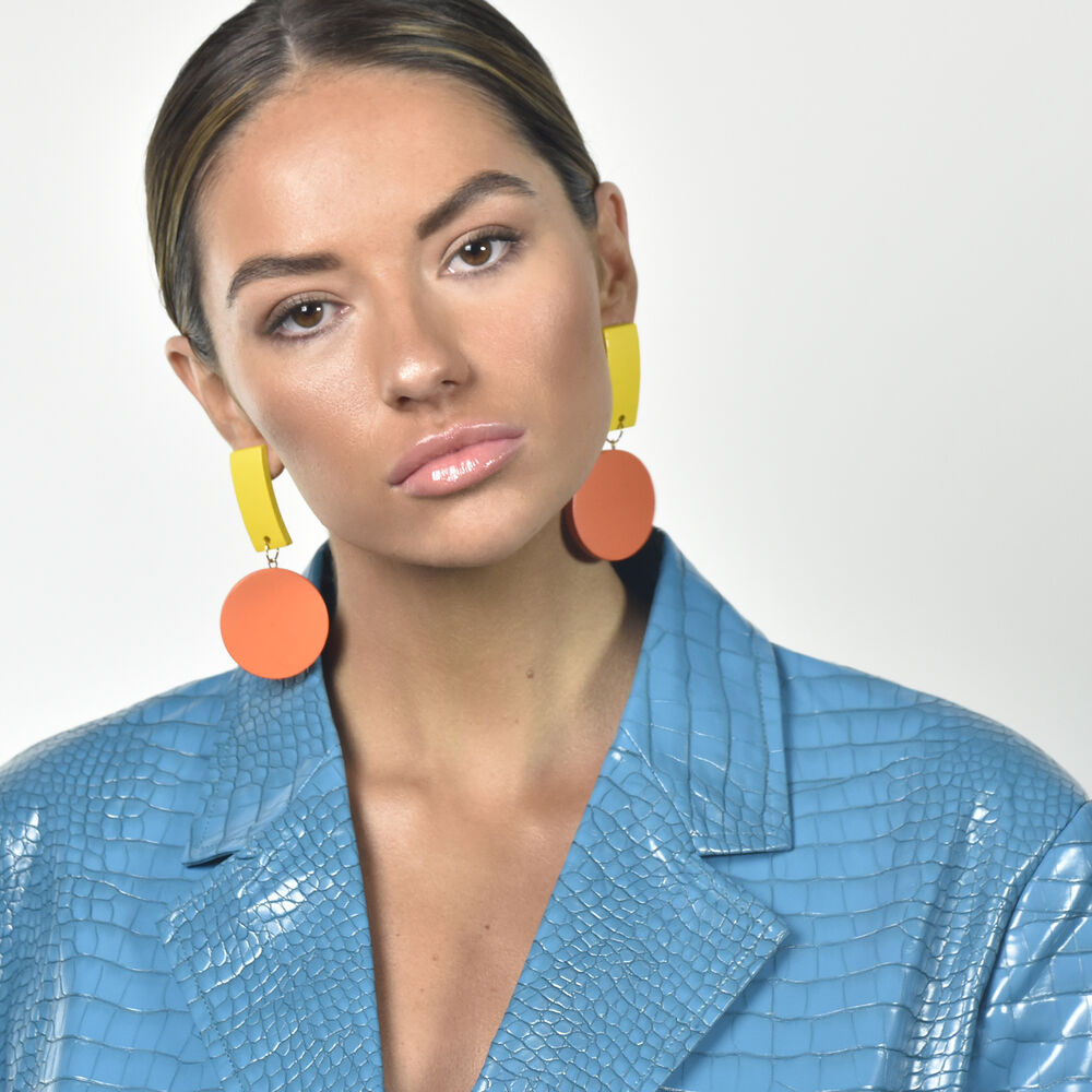 Culturesse Mani Geo Oversized Wood Craft Earrings