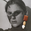Culturesse Giulia Wooden Drop Earrings