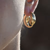 Culturesse Yin Yang Artisan Solid Hoop Earrings (Gold)