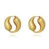 Culturesse Yin Yang Artisan Solid Hoop Earrings (Gold)
