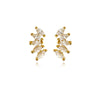 Culturesse Aliz Zircon Arch Stud Earrings (Gold)