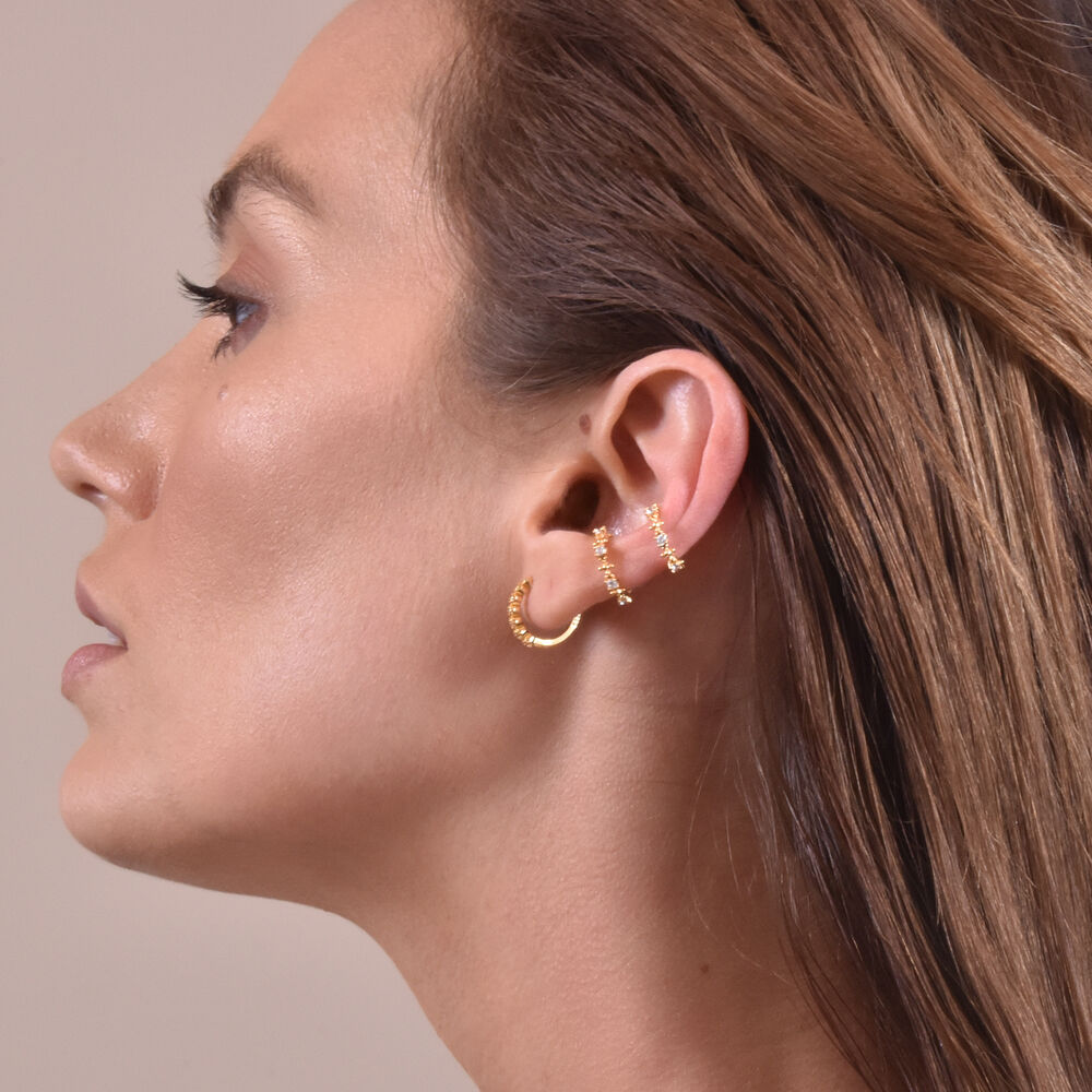 Culturesse Ciana Gold Filled Diamante Cuff Earrings