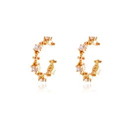 Culturesse Ciana Gold Filled Diamante Cuff Earrings