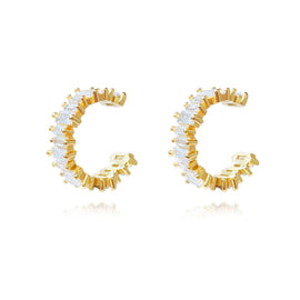 Culturesse Bria Austrian Zircon Cuff Earrings (Pair)