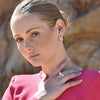Culturesse Capuchine Luxury Diamante Pearl Curve Earrings