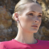 Culturesse Capuchine Luxury Diamante Pearl Curve Earrings
