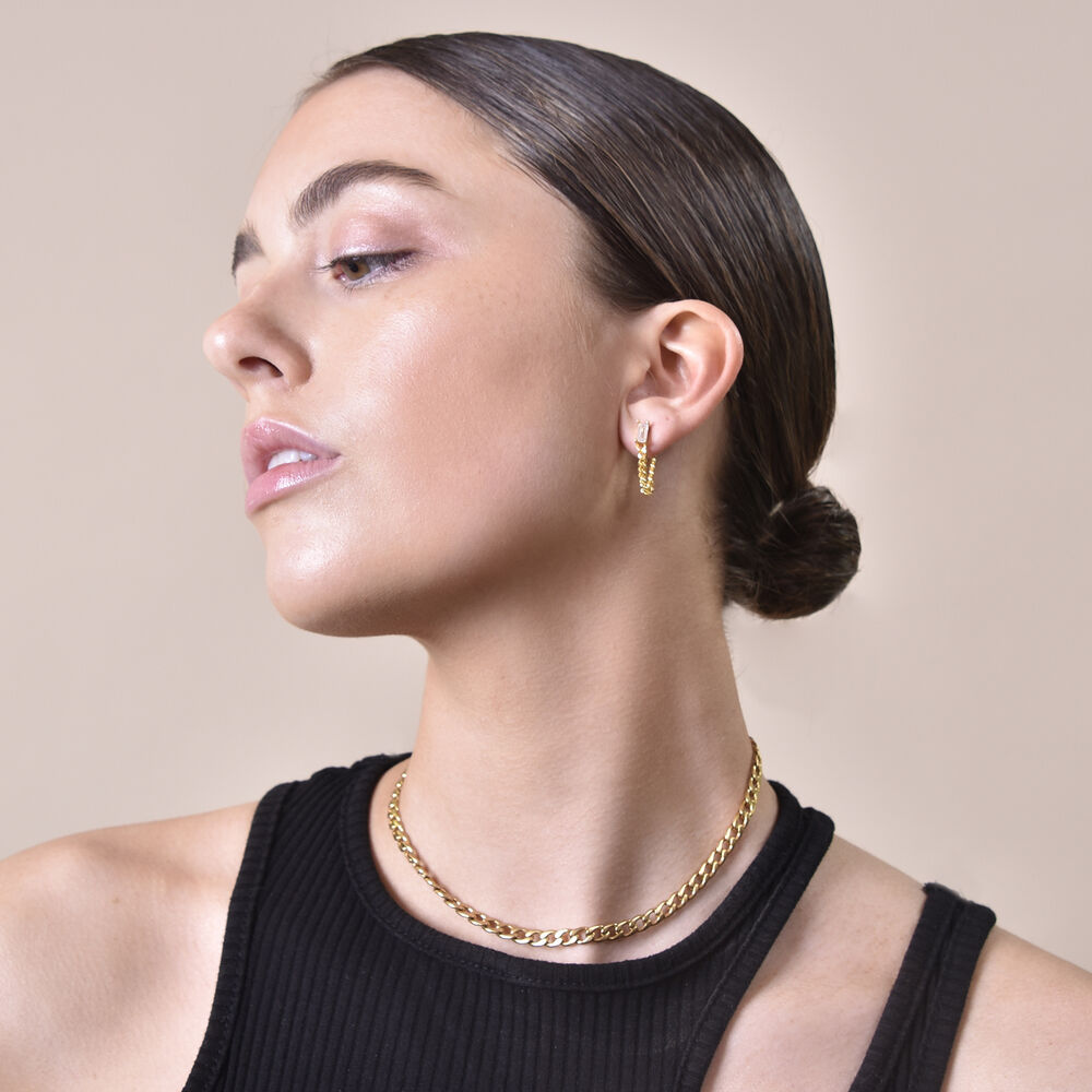 Culturesse Archer Modern Muse Loop Chain Earrings