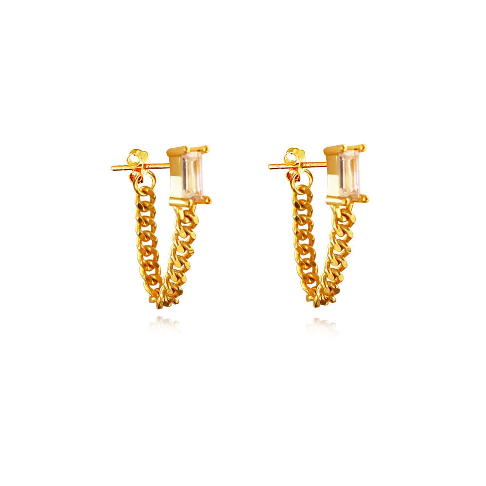 Culturesse Archer Modern Muse Loop Chain Earrings