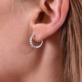Culturesse Brie Fine Silver Dainty Hoop Earrings