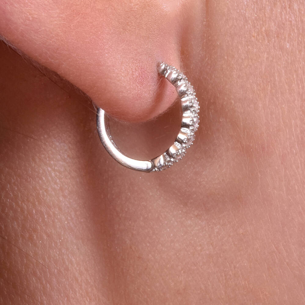 Culturesse Brie Fine Silver Dainty Hoop Earrings