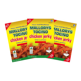 Mallorys Jerky Tocino Chicken Sample Pack 3 x 40g Flavours (for Human Consumption)
