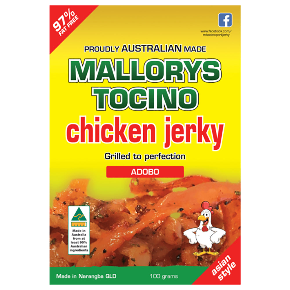 Mallorys Tocino Adobo Chicken Jerky 100g (for Human Consumption)