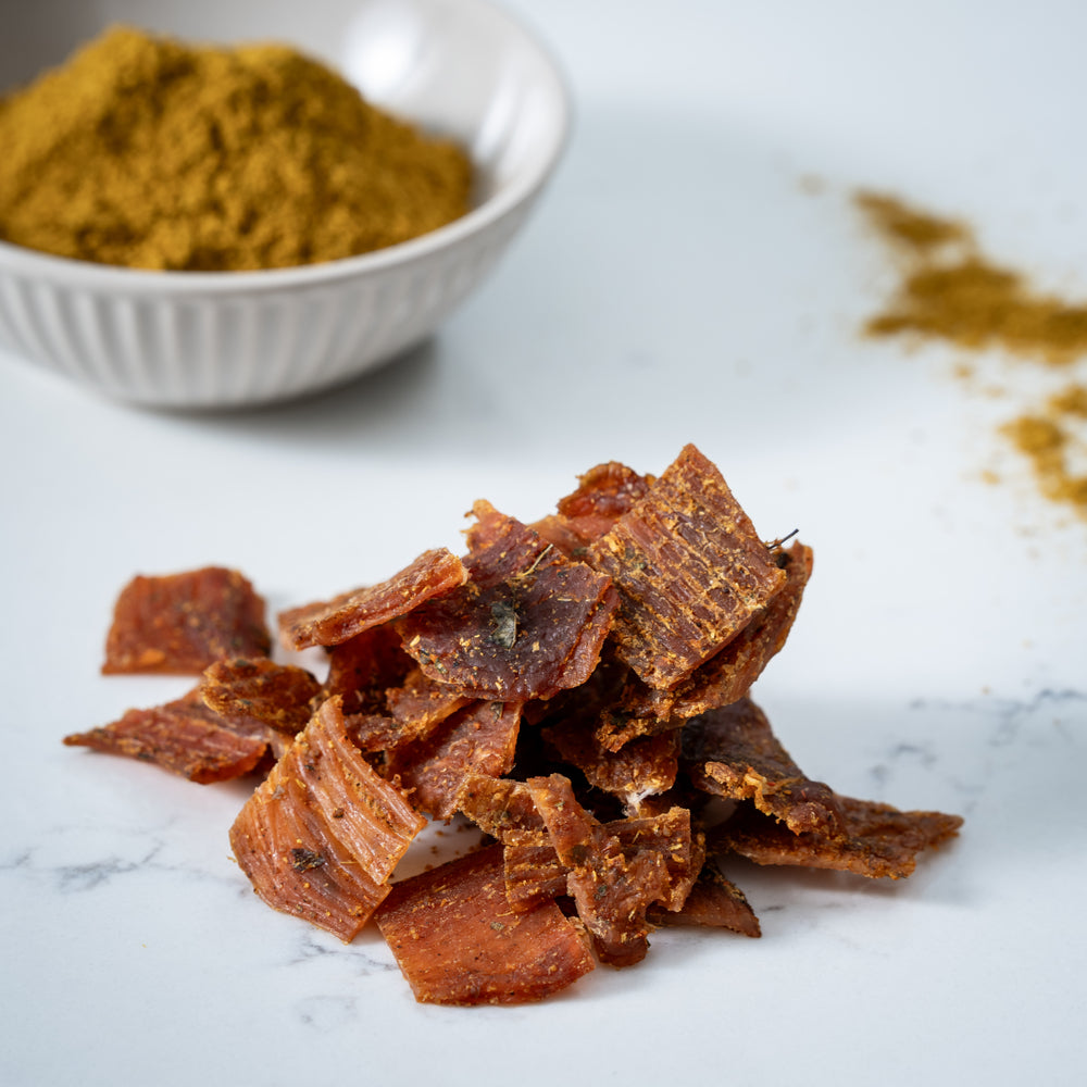 Mallorys Tocino Curry Chicken Jerky 100g (for Human Consumption)