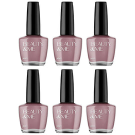 Beauty & Me Pale Brown Nail Polish 6 Pack Quick Dry Long Lasting 12ml Each