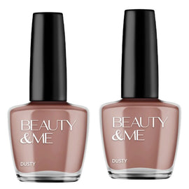 Beauty & Me Dusty Pale Copper Nail Polish Duo 2x 12ml Long Lasting Shine