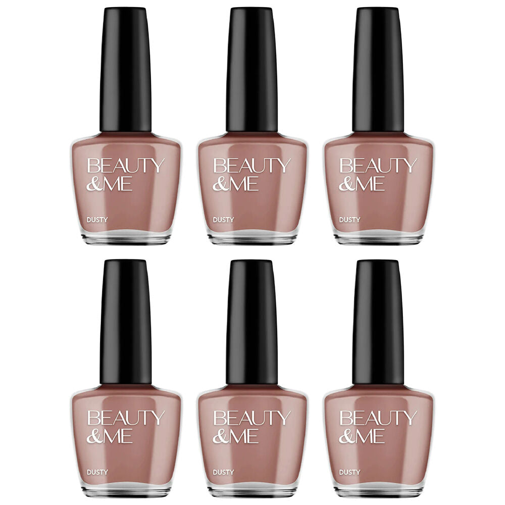 Beauty & Me Dusty Pale Copper Nail Polish 6 Pack Quick Dry Long Lasting 12ml