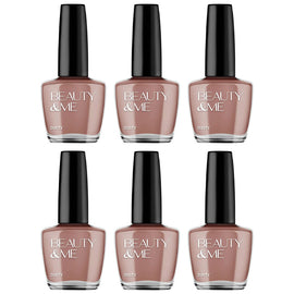 Beauty & Me Dusty Pale Copper Nail Polish 6 Pack Quick Dry Long Lasting 12ml