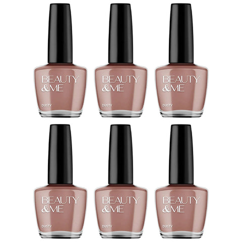 Beauty & Me Dusty Pale Copper Nail Polish 6 Pack Quick Dry Long Lasting 12ml