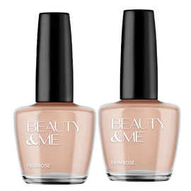 Beauty & Me Primrose Light Brown Nail Polish Duo 2x12ml Cream Finish
