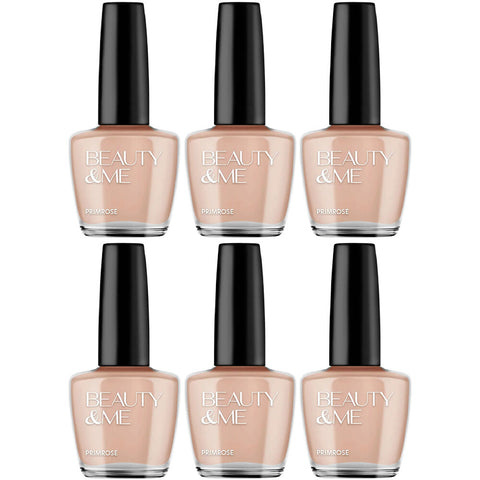 Beauty & Me Primrose Light Brown Nail Polish 6 Pack Cream Finish 12ml Each