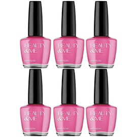 Beauty & Me Fairy Floss Vivid Pink Nail Polish 6 Pack Gloss 12ml Each