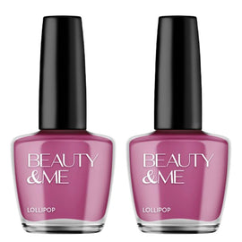 Beauty & Me Lollipop Deep Purple Nail Polish Duo 2x12ml High Shine Long Wear