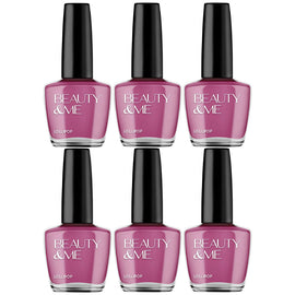 Beauty & Me Lollipop Deep Purple Nail Polish 6 Pack 12ml High Shine Long Wear
