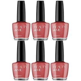 Beauty & Me Strawberry Red Nail Polish 6 Pack 12ml Quick Dry Gloss Finish