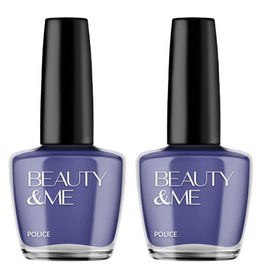 Beauty & Me Police Dark Blue Nail Polish Duo 2x12ml High Gloss Quick Dry