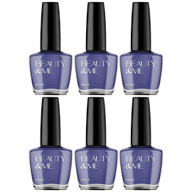 Beauty & Me Dark Blue Nail Polish 6 Pack 12ml Quick Dry High Gloss Finish