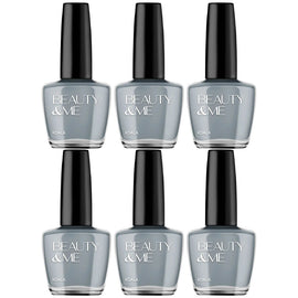 Beauty & Me Mid Grey Nail Polish Duo 6 Pack 12ml Quick Dry Gloss Finish