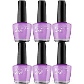 Beauty & Me Light Purple Nail Polish Duo 6 Pack 12ml Quick Dry Gloss Finish
